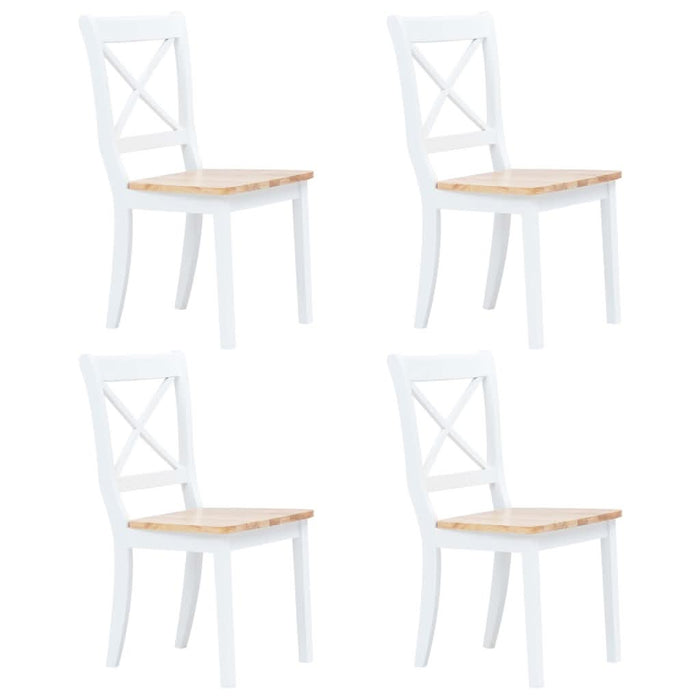 Set mobilier bucătărie, 5 piese, alb & maro, lemn masiv hevea - WALTI WALTI
