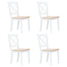 Set mobilier bucătărie, 5 piese, alb & maro, lemn masiv hevea - WALTI WALTI