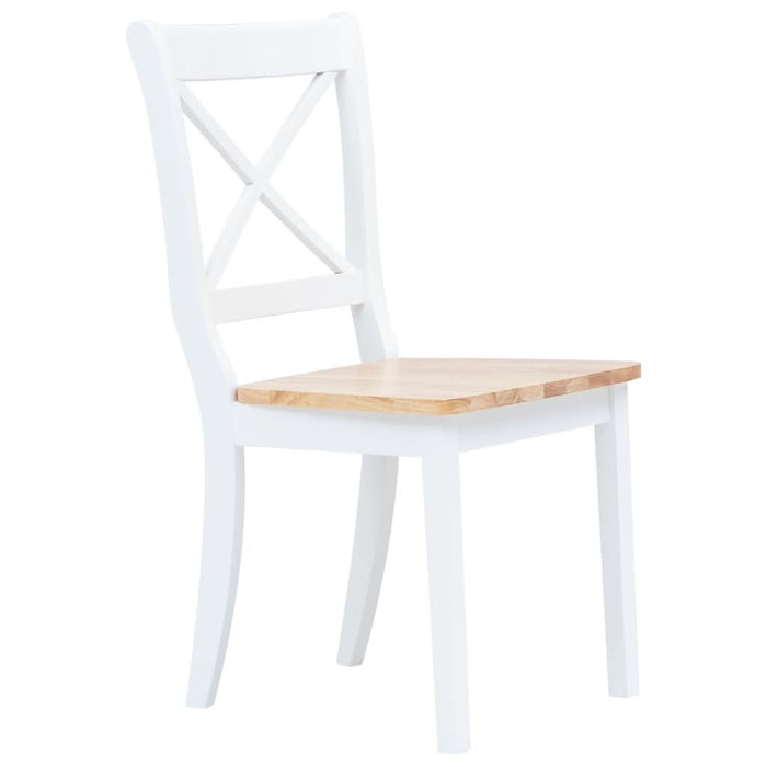 Set mobilier bucătărie, 5 piese, alb & maro, lemn masiv hevea - WALTI WALTI