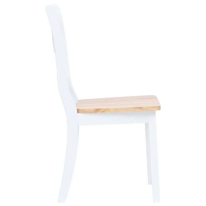 Set mobilier bucătărie, 5 piese, alb & maro, lemn masiv hevea - WALTI WALTI