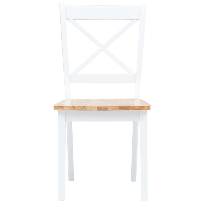 Set mobilier bucătărie, 5 piese, alb & maro, lemn masiv hevea - WALTI WALTI