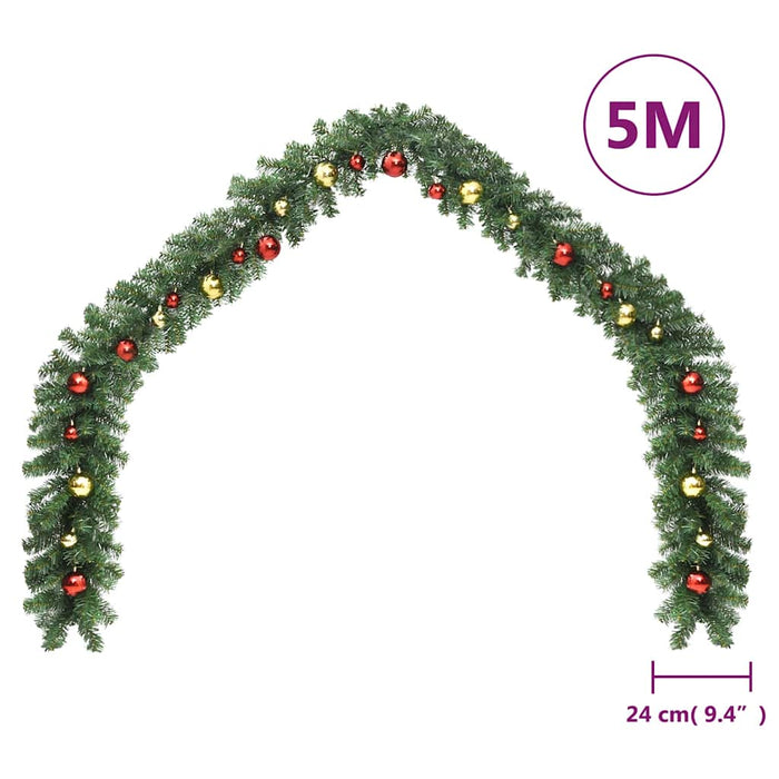Ghirlandă de Crăciun decorată cu globuri, 5 m - WALTI WALTI