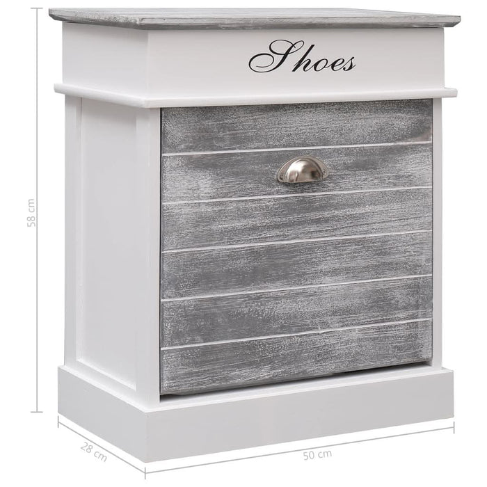 Pantofar, gri, 50 x 28 x 58 cm, lemn de paulownia - WALTI WALTI