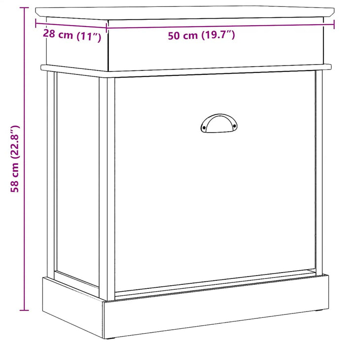 Pantofar, gri, 50 x 28 x 58 cm, lemn de paulownia - WALTI WALTI