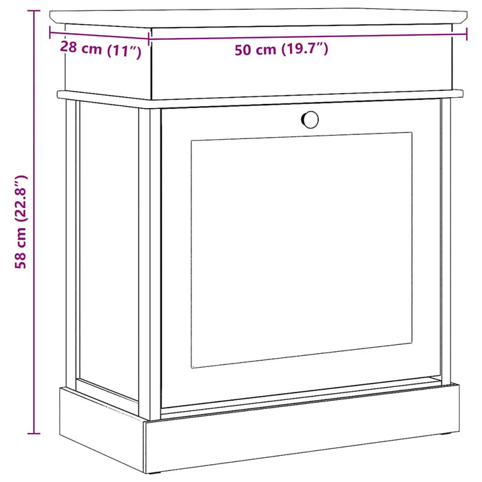 Pantofar, gri, 50 x 28 x 58 cm, lemn de paulownia - WALTI WALTI