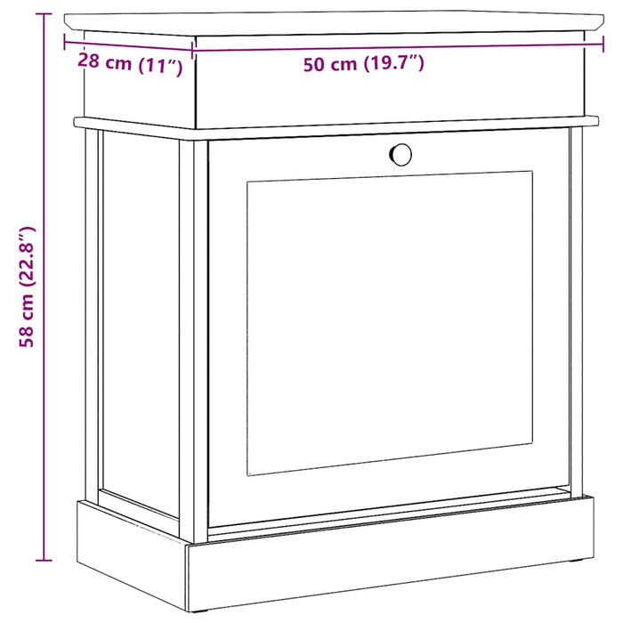 Pantofar, alb, 50 x 28 x 58 cm, lemn de paulownia - WALTI WALTI