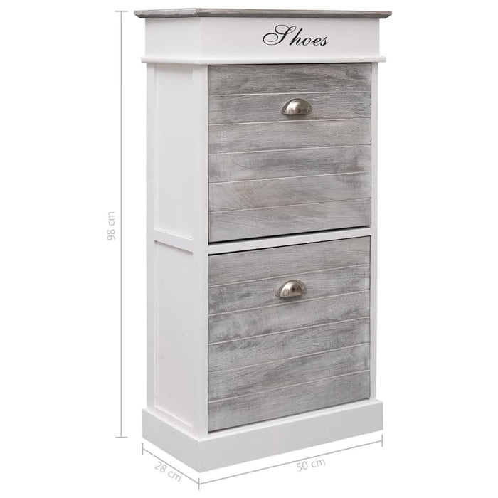 Pantofar, gri, 50x28x98 cm, lemn de paulownia - WALTI WALTI