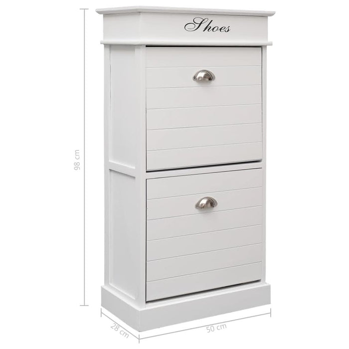 Pantofar, alb, 50 x 28 x 98 cm, lemn de paulownia - WALTI WALTI