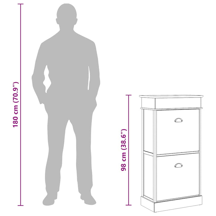 Pantofar, alb, 50 x 28 x 98 cm, lemn de paulownia - WALTI WALTI