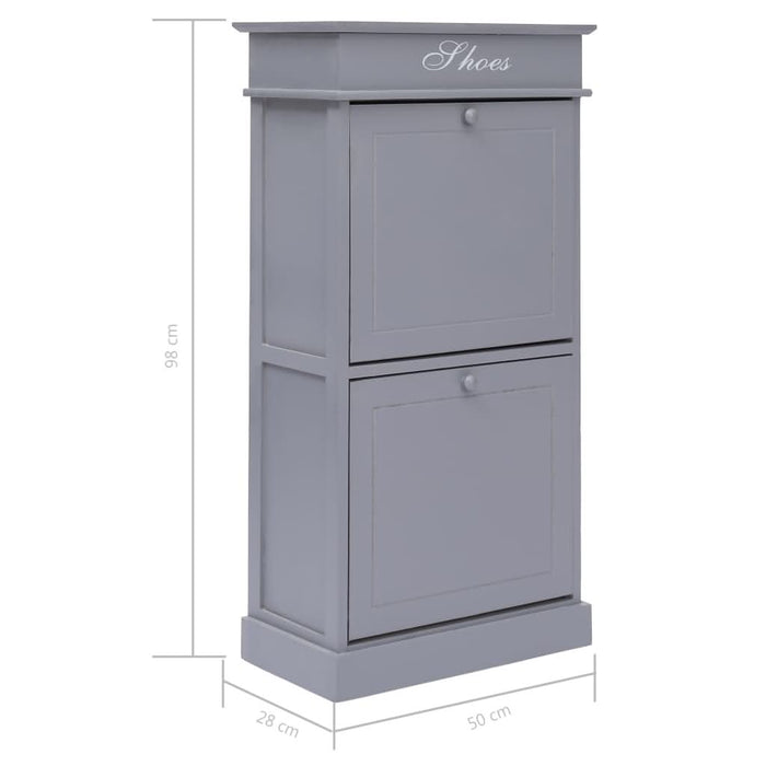 Pantofar, gri, 50x28x98 cm, lemn de paulownia - WALTI WALTI