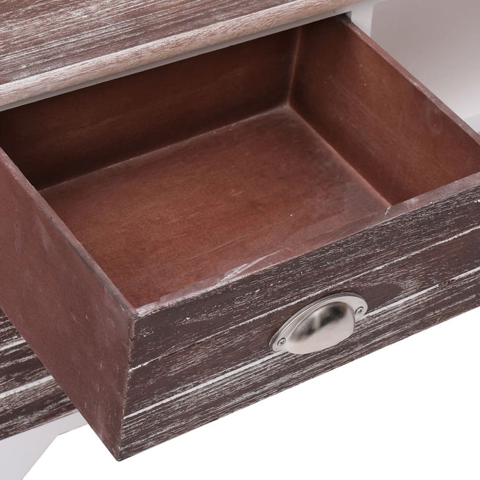 Comodă TV, alb și maro, 115 x 30 x 40 cm, lemn de paulownia WALTI