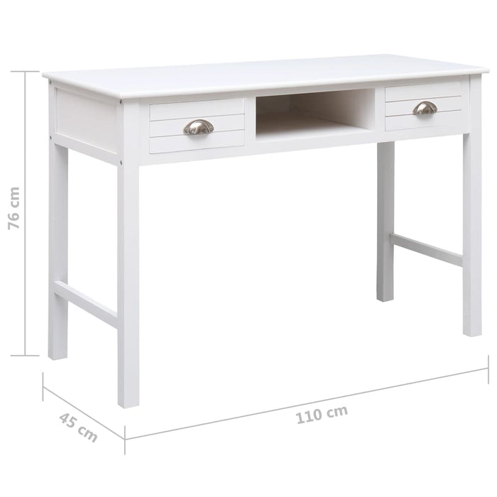 Birou de scris, alb, 110 x 45 x 76 cm, lemn - WALTI WALTI