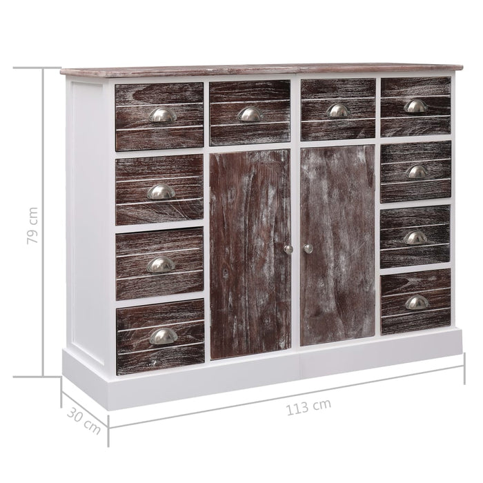 Dulap cu 10 sertare, maro, 113 x 30 x 79 cm, lemn WALTI
