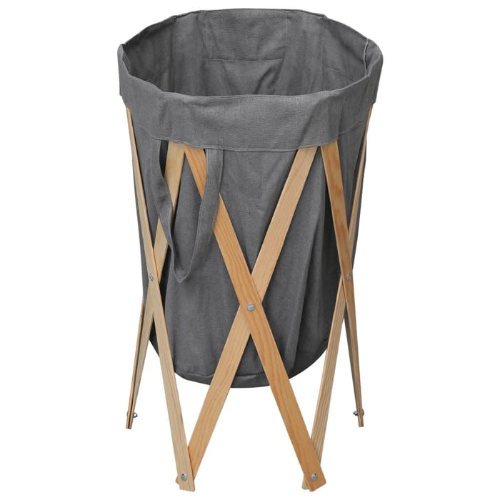 Coș de rufe pliabil, gri, lemn și material textil - WALTI WALTI