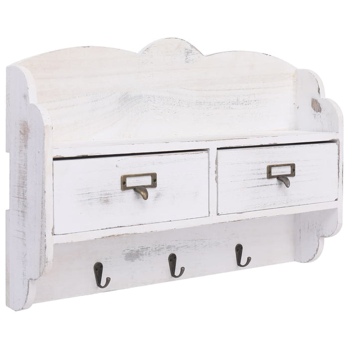 Cuier de perete, alb, 50 x 10 x 34 cm, lemn - WALTI WALTI