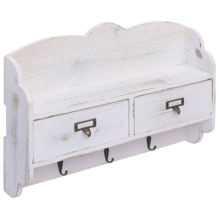 Cuier de perete, alb, 50 x 10 x 34 cm, lemn - WALTI WALTI