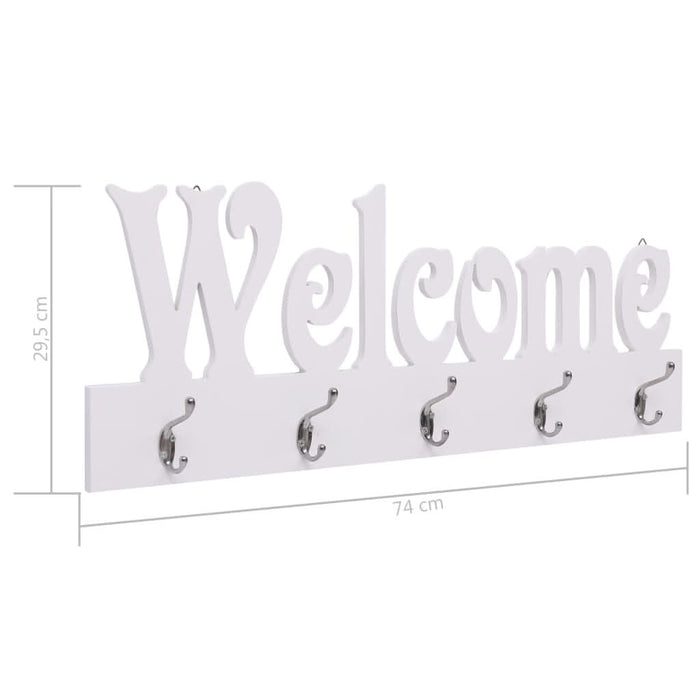 Cuier de perete WELCOME, alb, 74 x 29,5 cm - WALTI WALTI