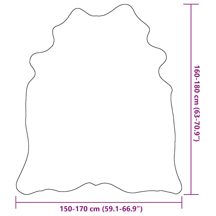 Covor din piele de vacă naturală, negru, 150 x 170 cm - WALTI WALTI