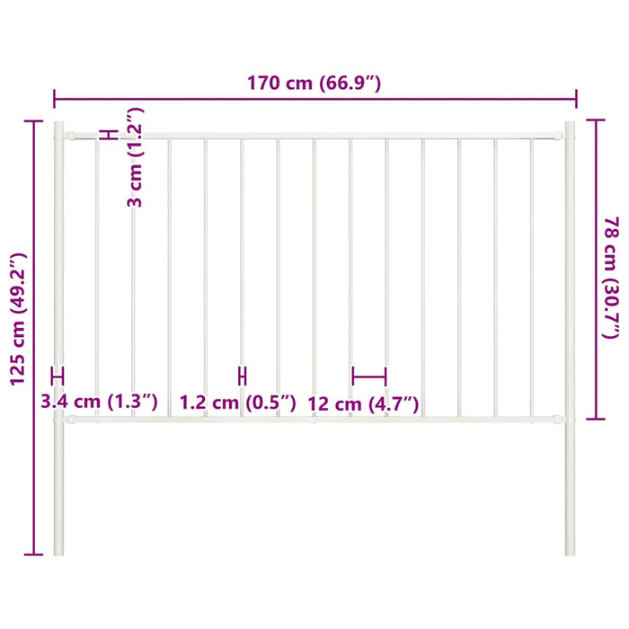 Panou de gard Woerden cu stâlpi din oțel 1,7x0,75 m, alb WALTI