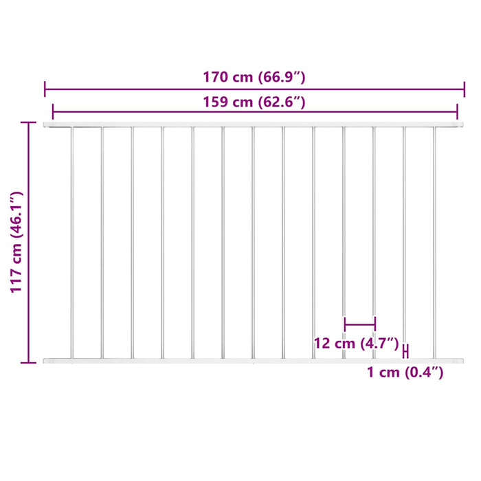 Panou de gard Woerden din oțel vopsit în câmp electrostatic, 1,7x1,17 m, alb WALTI