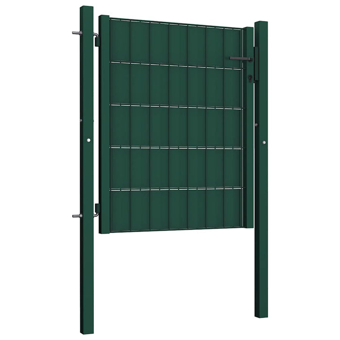Poartă de gard din PVC și oțel, verde, 100x81 cm - WALTI WALTI