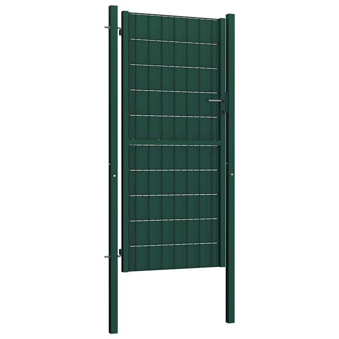 Poartă de gard din PVC și oțel, verde, 100x164 cm - WALTI WALTI