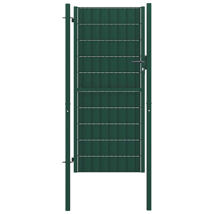 Poartă de gard din PVC și oțel, verde, 100x204 cm - WALTI WALTI