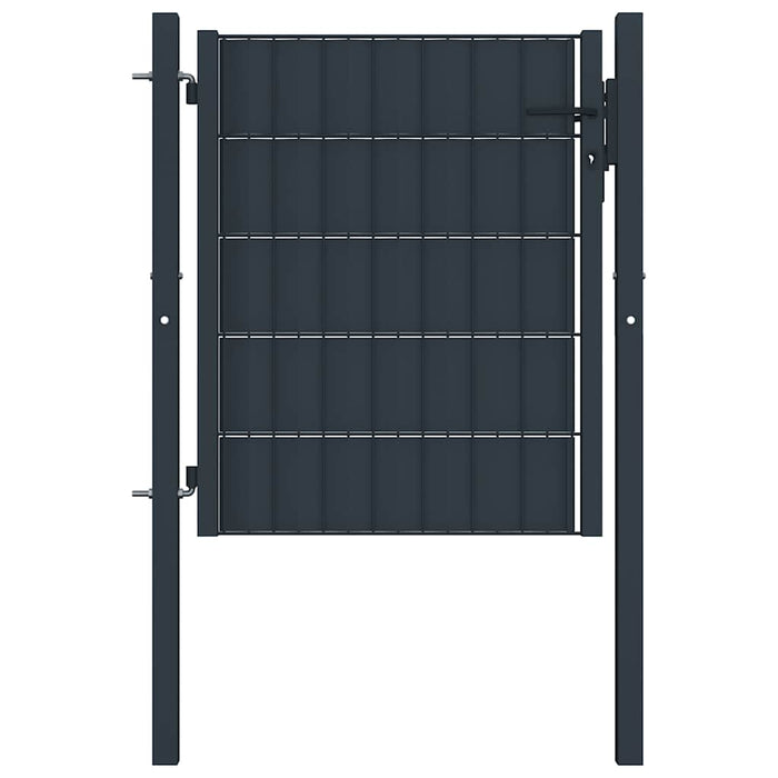 Poartă de gard din PVC și oțel, 100x81 cm, antracit WALTI