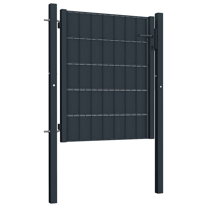 Poartă de gard din PVC și oțel 100x100 cm antracit WALTI