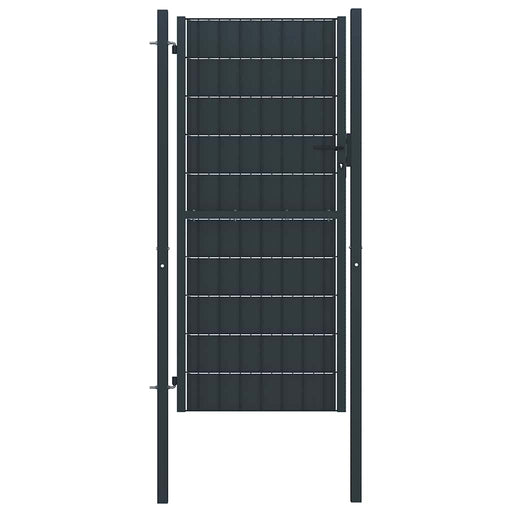 Poartă de gard din PVC și oțel, 100x124 cm, antracit - WALTI WALTI