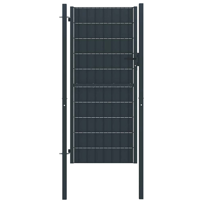 Poartă de gard din PVC și oțel, 100x164 cm, antracit - WALTI WALTI