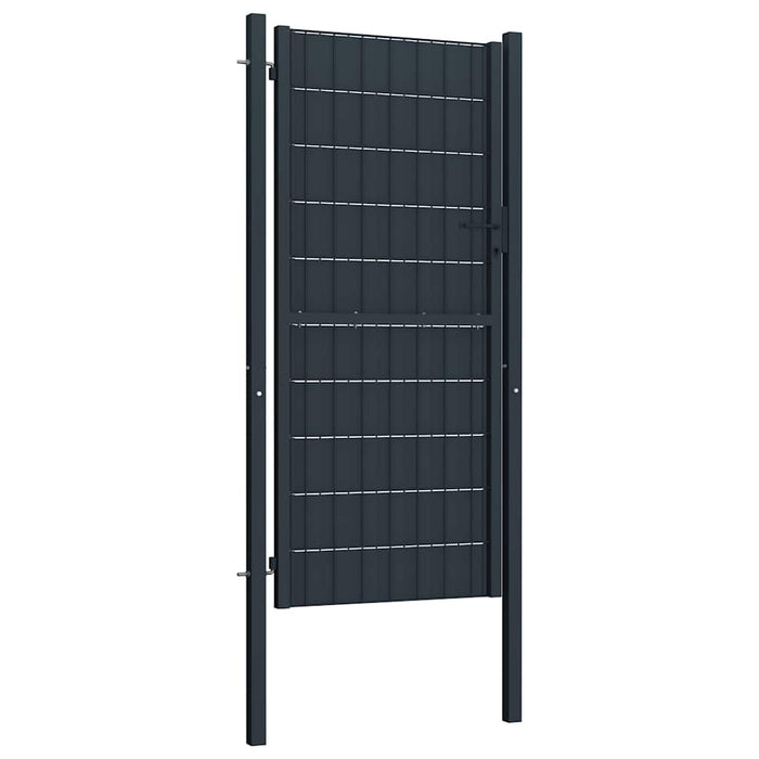 Poartă de gard din PVC și oțel, 100x164 cm, antracit - WALTI WALTI