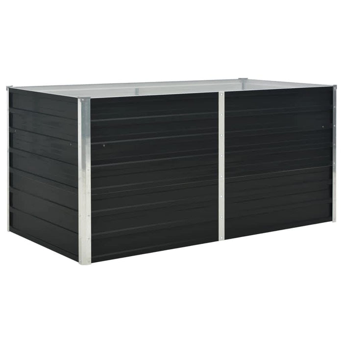 Strat înălțat de grădină antracit 160x80x77 cm oțel galvanizat - WALTI WALTI