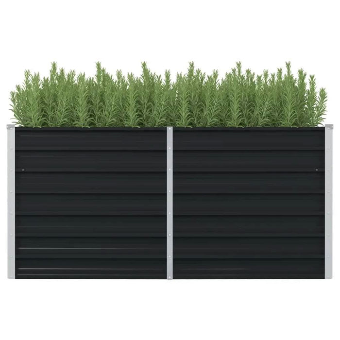 Strat înălțat de grădină antracit 160x80x77 cm oțel galvanizat - WALTI WALTI