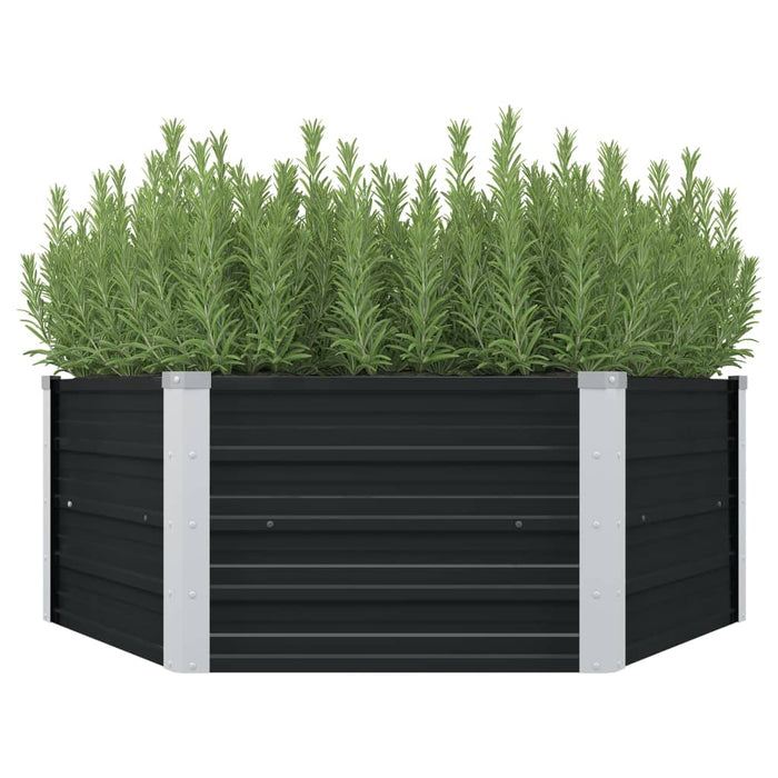 Strat înălțat de grădină antracit 129x129x45 cm oțel galvanizat - WALTI WALTI