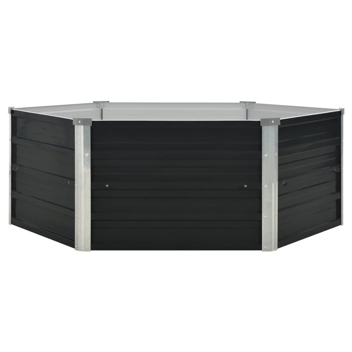 Strat înălțat de grădină antracit 129x129x45 cm oțel galvanizat - WALTI WALTI