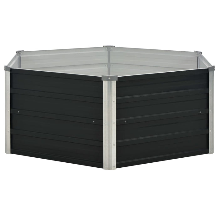 Strat înălțat de grădină antracit 129x129x45 cm oțel galvanizat - WALTI WALTI