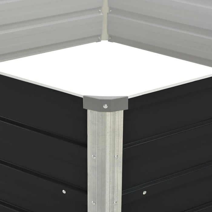 Strat înălțat de grădină antracit 129x129x45 cm oțel galvanizat - WALTI WALTI