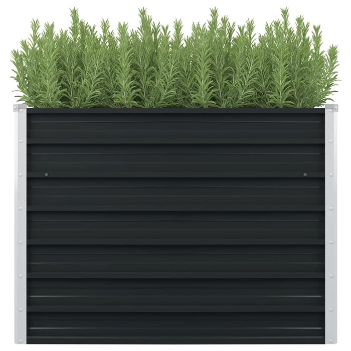 Strat înălțat de grădină antracit 100x100x77 cm oțel galvanizat - WALTI WALTI