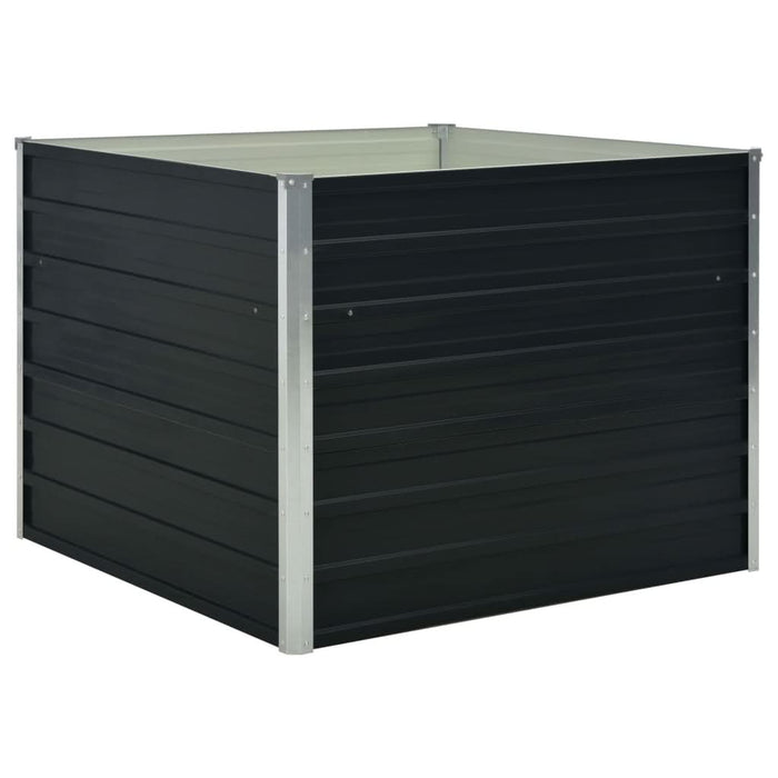 Strat înălțat de grădină antracit 100x100x77 cm oțel galvanizat - WALTI WALTI