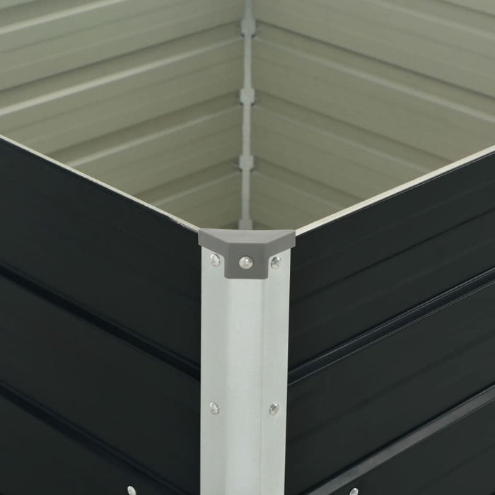 Strat înălțat de grădină antracit 100x100x77 cm oțel galvanizat - WALTI WALTI