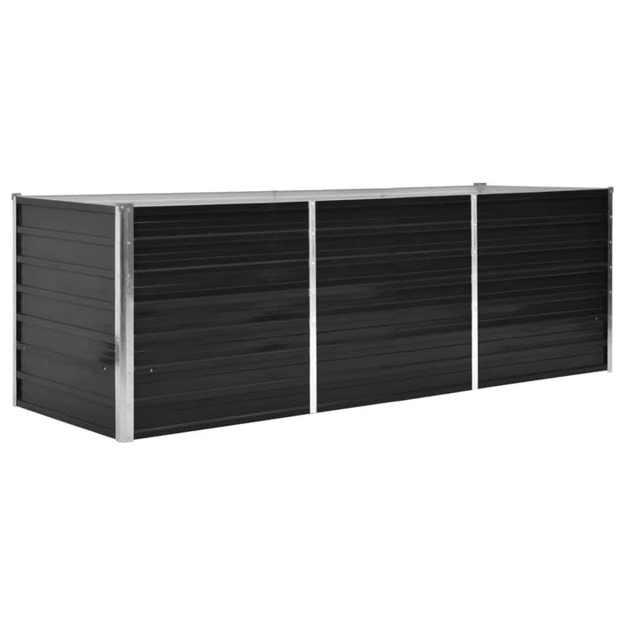Strat înălțat de grădină antracit 240x80x77 cm oțel galvanizat - WALTI WALTI