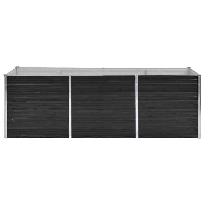 Strat înălțat de grădină antracit 240x80x77 cm oțel galvanizat - WALTI WALTI