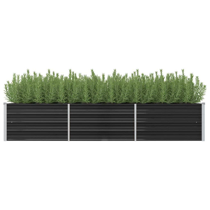 Strat înălțat de grădină antracit 240x80x45 cm oțel galvanizat - WALTI WALTI