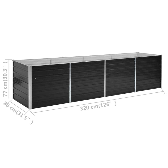 Strat înălțat de grădină antracit 320x80x77 cm oțel galvanizat - WALTI WALTI