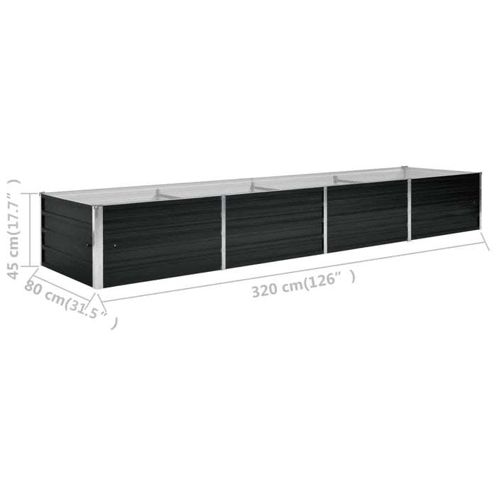Strat înălțat de grădină antracit 320x80x45 cm oțel galvanizat - WALTI WALTI