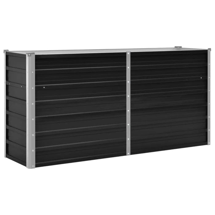 Strat înălțat de grădină antracit 160x40x77 cm oțel galvanizat - WALTI WALTI
