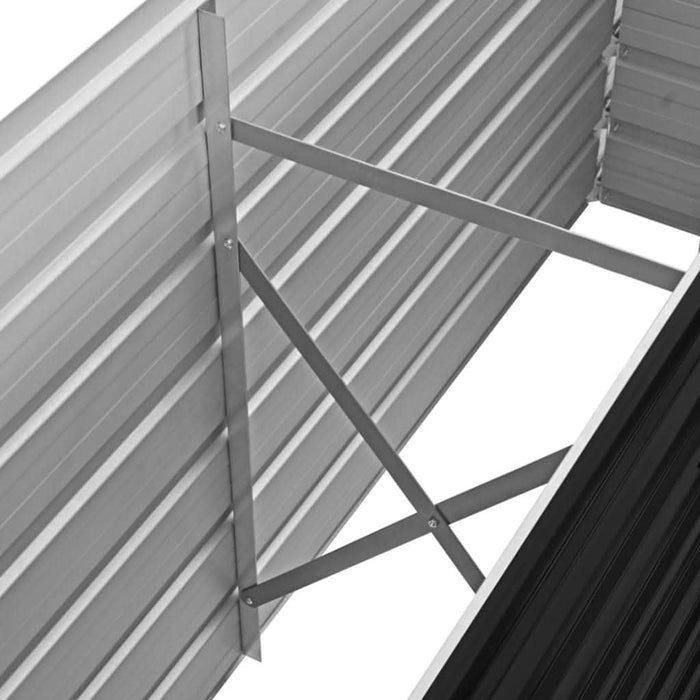 Strat înălțat de grădină antracit 160x40x77 cm oțel galvanizat - WALTI WALTI