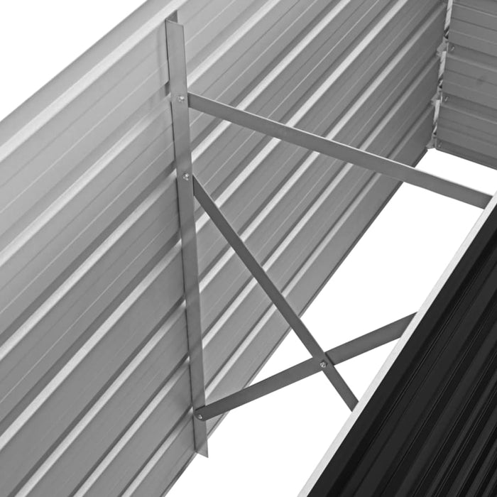 Strat înălțat de grădină antracit 160x40x45 cm oțel galvanizat - WALTI WALTI