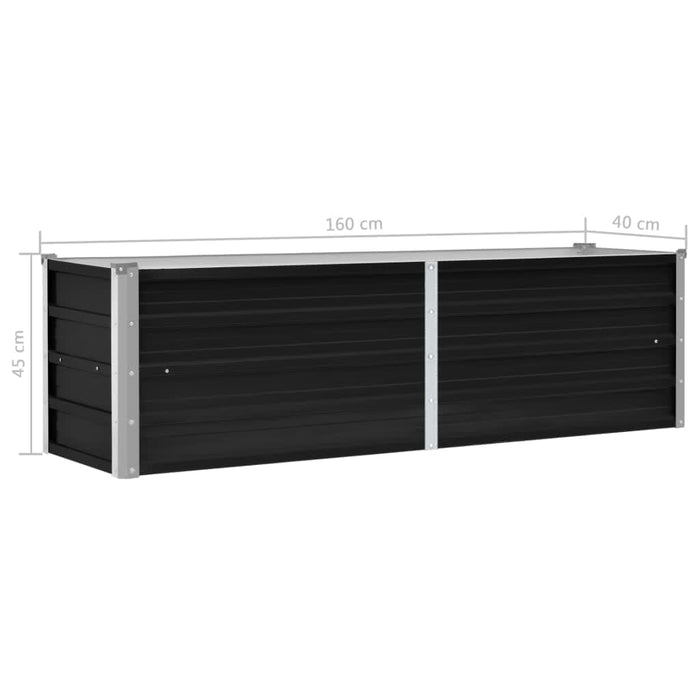 Strat înălțat de grădină antracit 160x40x45 cm oțel galvanizat - WALTI WALTI